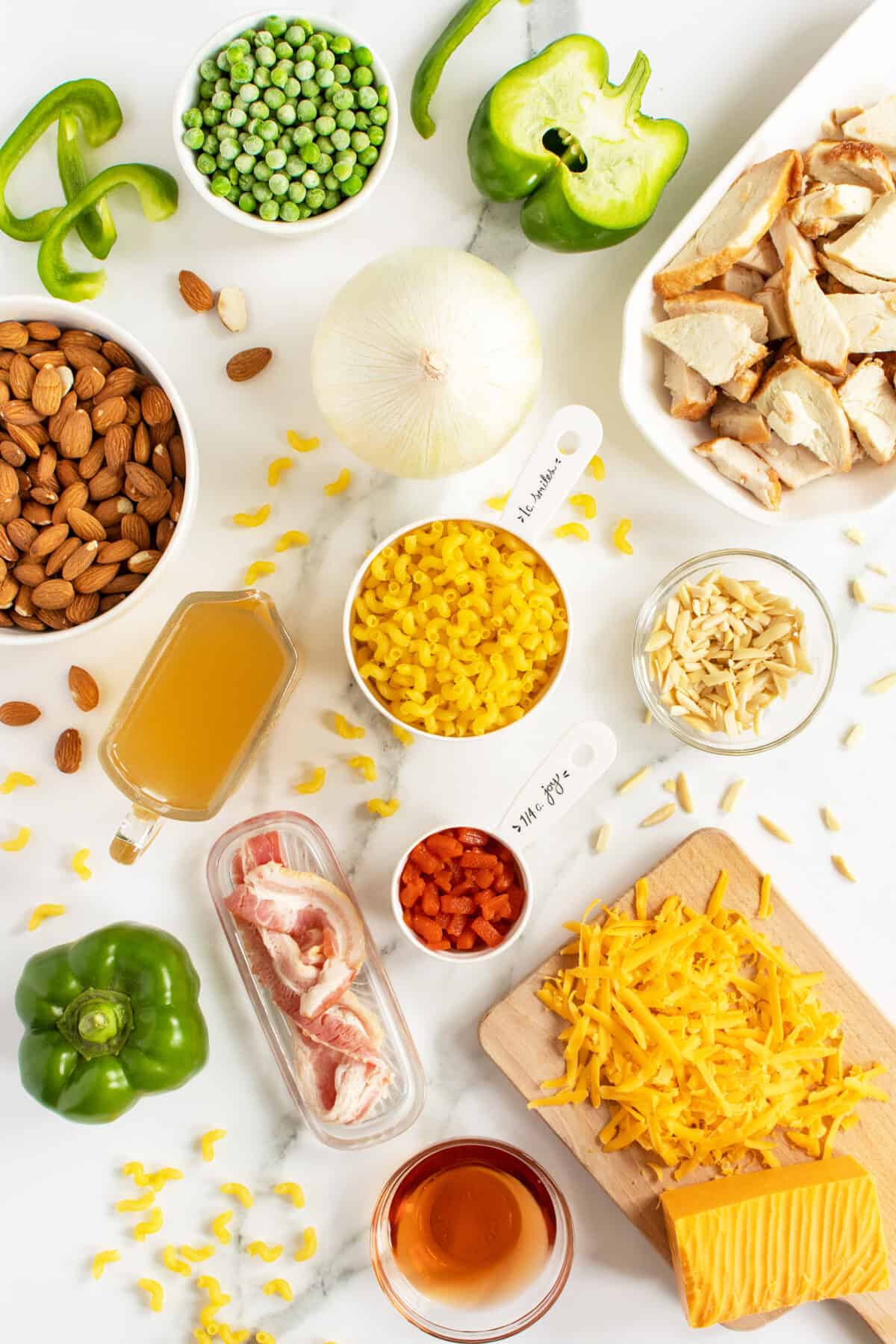 chicken caruso ingredients in small bowls