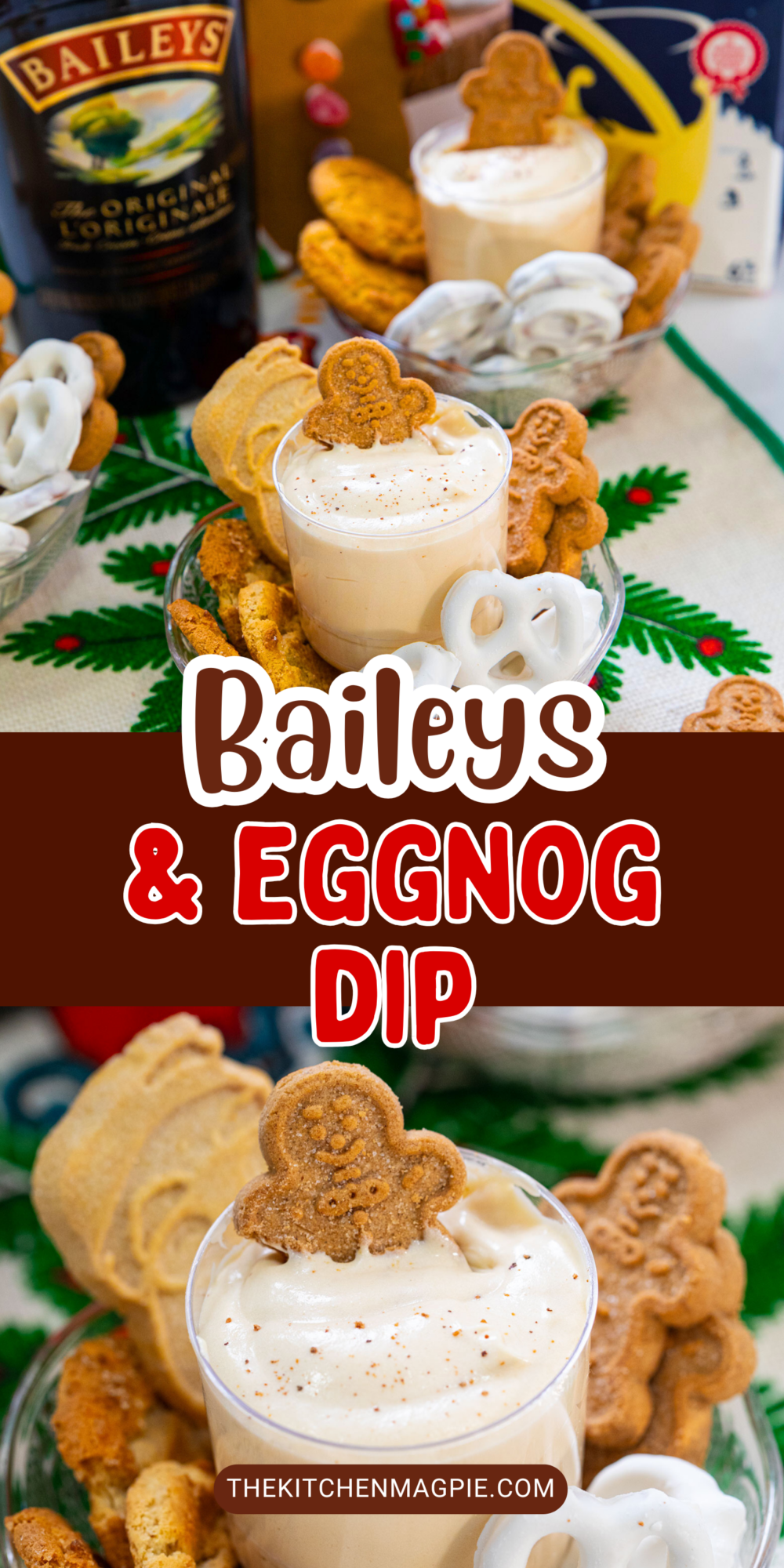 Baileys and eggnog combine in this pudding based dip to make the perfect dessert dip for your party or holiday gathering!
#dessertdip #thekitchenmagpie #baileys #eggnog